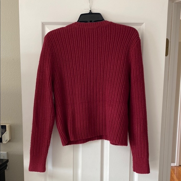 LOFT Red Cable Knit Crew Neck Sweater NWOT - Picture 4 of 6